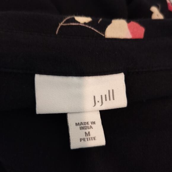 J Jill Floral Dress Stretch Knit Button Front - Picture 8 of 8